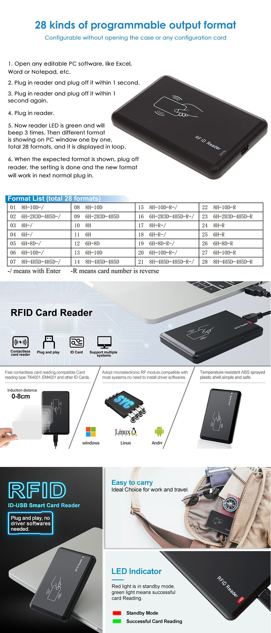 13.56mkz And 125khz Proximity RFID Card Reader factory