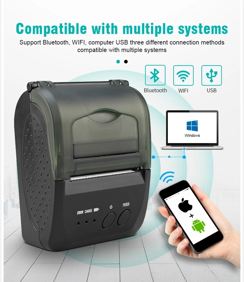 Durable 58mm Handheld Bluetooth Thermal Printer factory